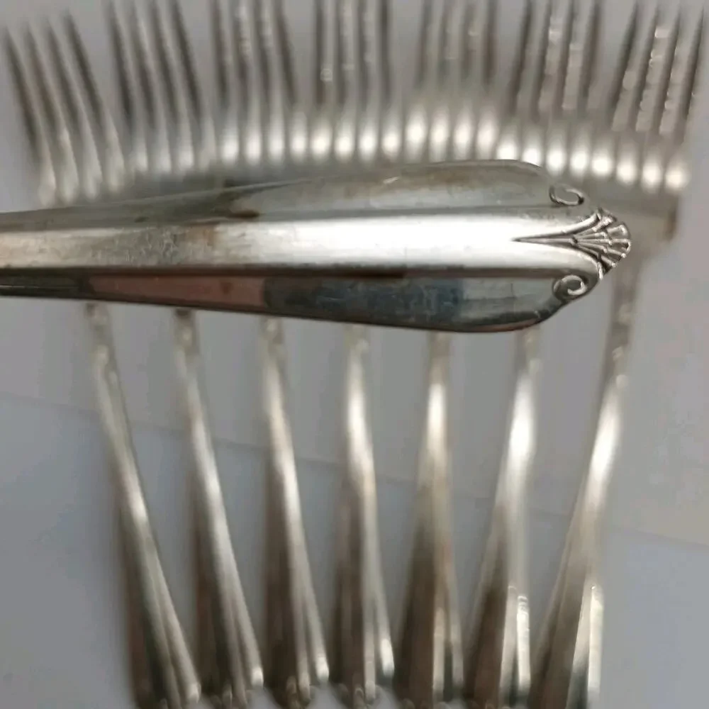 8X DF Rogers Starlight Dinner Forks Silverplate International